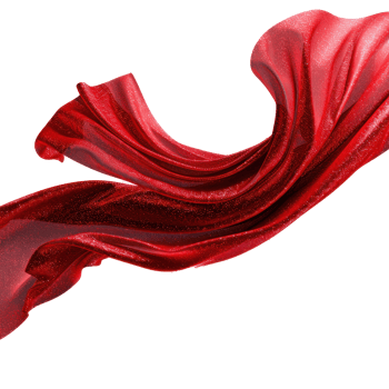 floating red with glitter fabric blowing isolate on transparency background png
