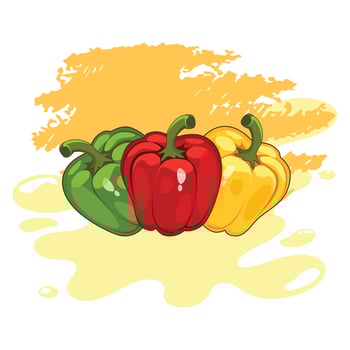 set of fresh paprika illustration vector