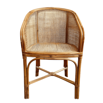 Cane Chair front view full length isolate on transparency background png