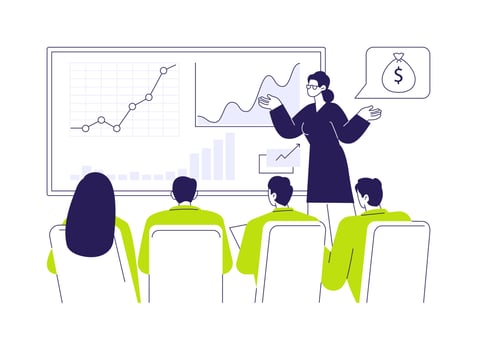 Company growth abstract concept illustration. vector