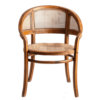 Cane Chair front view full length isolate on transparency background png