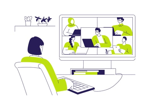 Remote team connection abstract concept illustration. vector