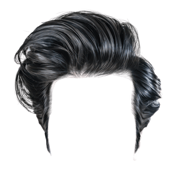 Pompadour Stylish men hair wig, fashionable hairstyle isolate on transparency background png