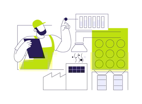 Industrial dust and mist collector abstract concept illustration. vector