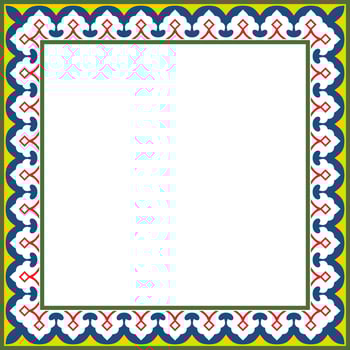 square colored national Persian ornament. Rectangle, frame, border, ethnic pattern of the peoples of Iran, Iraq, Tajikistan vector