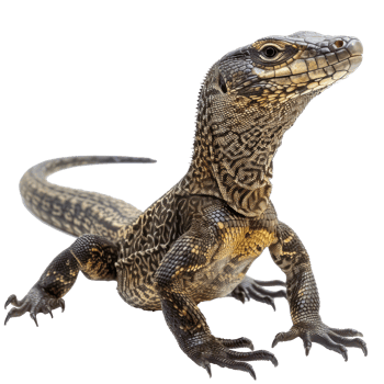 Monitor Lizards pet side view full body isolate on transparency background png
