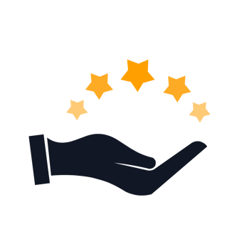 Minimalist hand giving five star rating, Feedback concept illustration flat style png