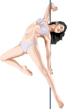 Pole Dancing Girl Sport Action vector