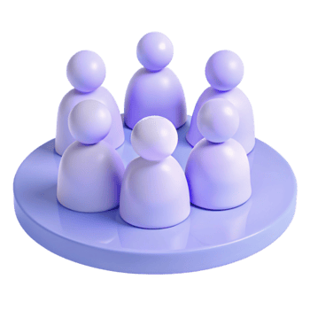 Group of People in Circle, 3D Illustration png