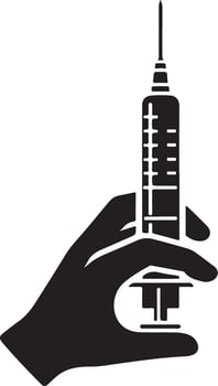 Syringe Icon. Symbol Vaccination or Injection vector