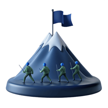 Teamwork and Collaboration Climbing the Mountain to Success png