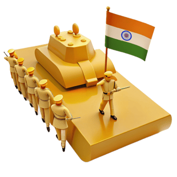 Soldiers Marching Behind a Tank with a Flag png