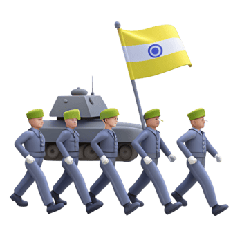 Military Parade with Tank and Flag png