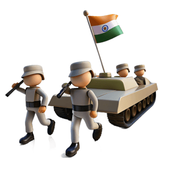 Soldiers Marching with Tank and Flag png