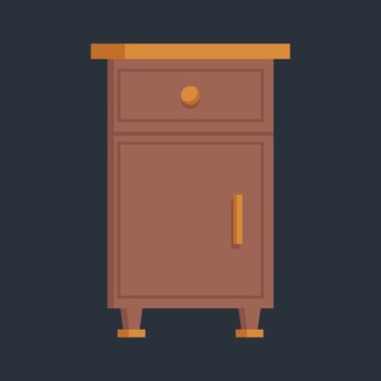 wooden shelf in flat design. vector