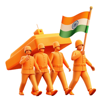 Soldiers Marching with a Tank and Flag png