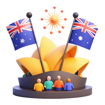 Celebrating with Fireworks and the Opera House png