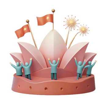 Celebration with Fireworks and Lotus Flower png