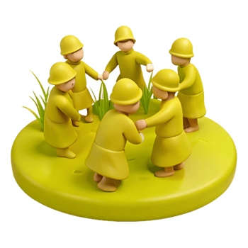 Group of Cartoon Characters Holding Hands in a Circle png