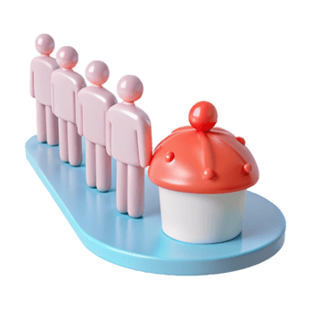 Line of People Waiting for a Cupcake png