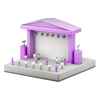 Stage with Audience and Lights png