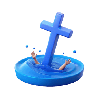 Drowning in Symbolism A Cross Submerged in Water png
