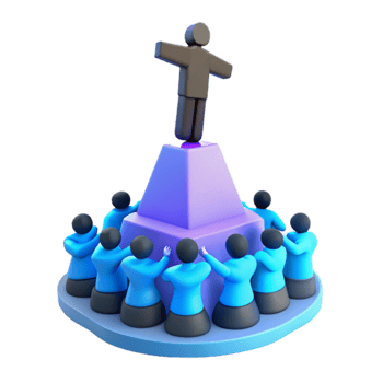 Leadership and Teamwork A 3D Illustration of People Working Together to Achieve Success png