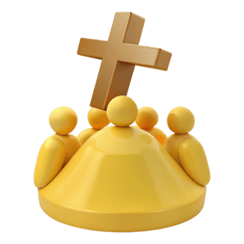 Christian Symbolism Cross and People Together png