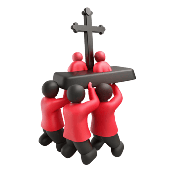 Carrying the Cross A Symbolic Illustration of Sacrifice and Shared Responsibility png