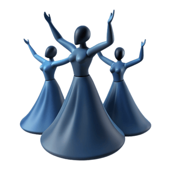 Three Figures in a Whirling Dance png