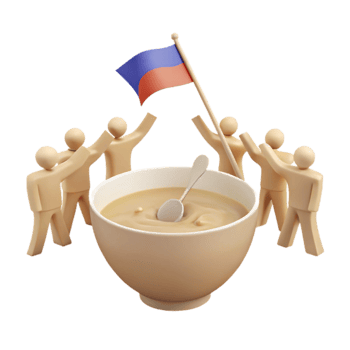 Sharing a Big Bowl of Creamy Goodness png