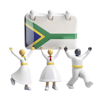 Celebrating Diversity with a South African Flag png