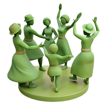 Group of People Dancing in a Circle png