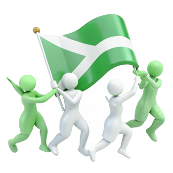 People Holding a Green Flag png