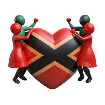 People Holding Heart Shaped Flag png