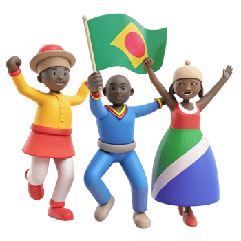 Celebration of Diversity with Flags and Joyful Characters png