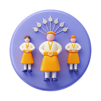 Three Award-Winning Characters with Medals and a Crown png