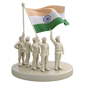 Salute to the Flag A 3D Render of Soldiers Honoring the National Colors png