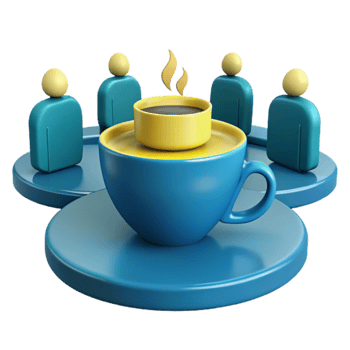 Coffee Break with Friends A 3D Illustration png