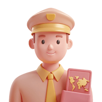 Smiling Cartoon Pilot Holding a World Map png