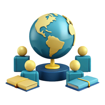 Global Collaboration and Learning A 3D Illustration png