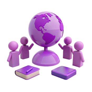 Global Collaboration A Group of People Gathered Around a Globe png