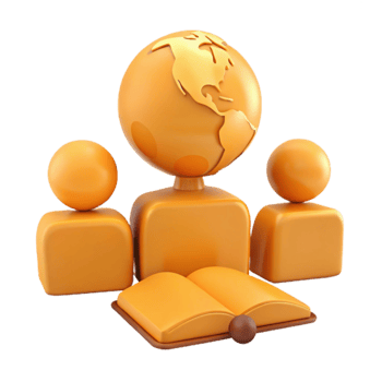 3D Illustration of Global Education and Knowledge Sharing png