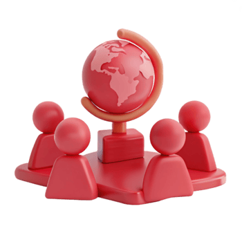 Global Collaboration and Teamwork People Gathering Around a Globe png
