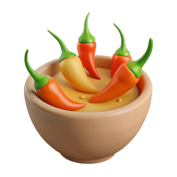 Bowl of Red and Yellow Chili Peppers png