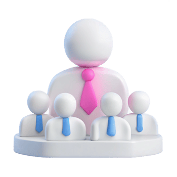 Leadership Team with Subordinates 3D Render of a Business Icon png