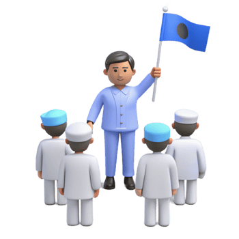 3D Illustration of a Leader Guiding a Group png