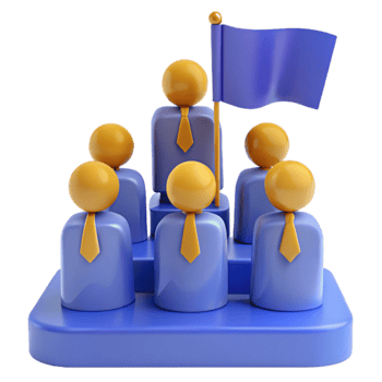 Teamwork and Leadership A 3D Illustration of Collaboration and Success png
