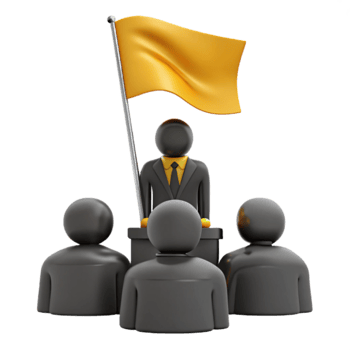 Leader Addressing a Group with a Yellow Flag png