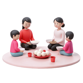 Family Gathering with Sweet Treats png